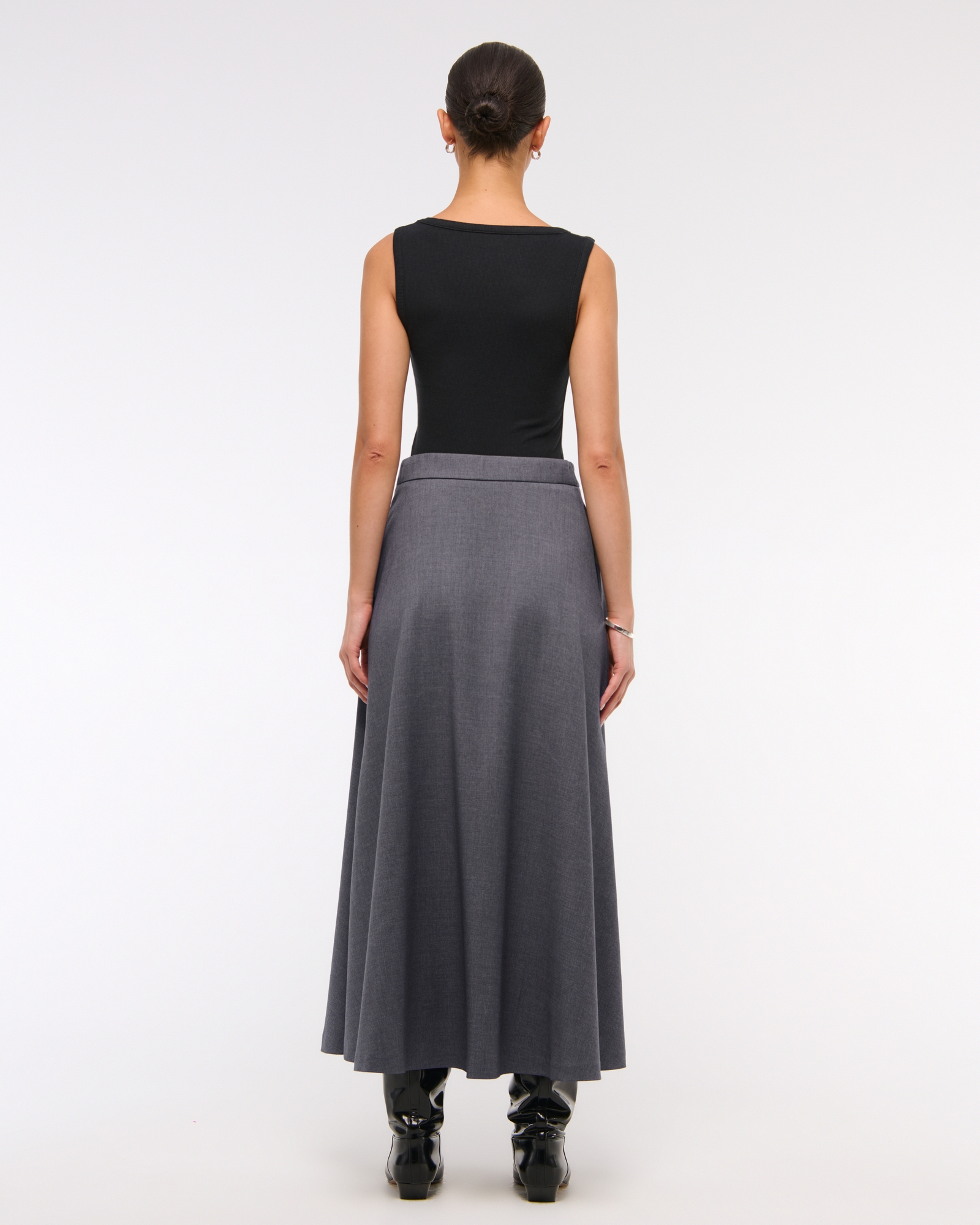 High Rise Circle-Cut Maxi Skirt