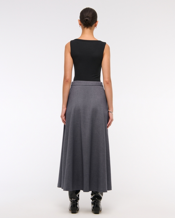 High Rise Circle-Cut Maxi Skirt
