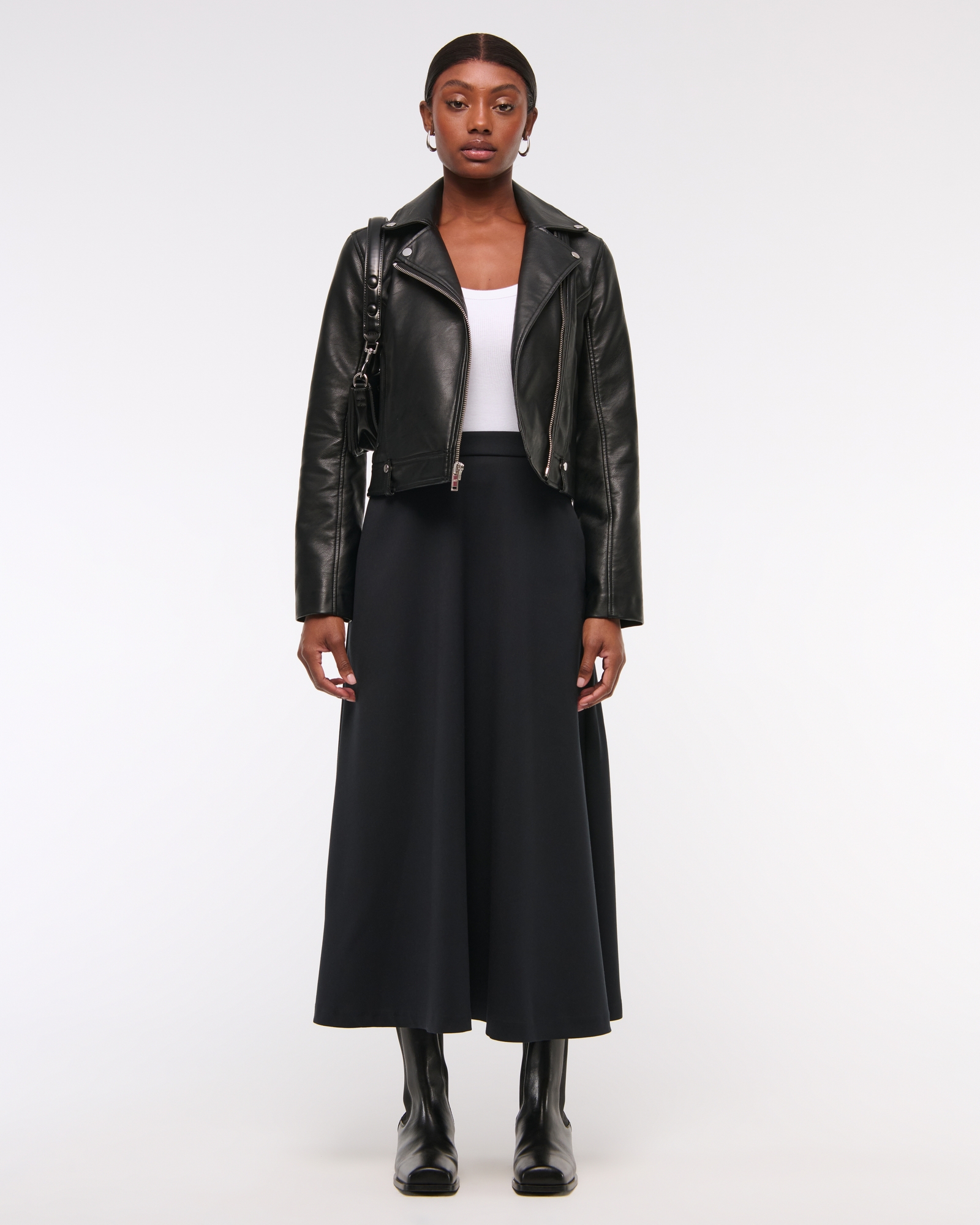 High Rise Circle-Cut Maxi Skirt