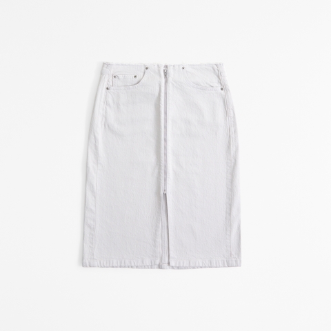 Женские юбки Abercrombie & Fitch Mid Rise Denim Zip-Front Midi Skirt