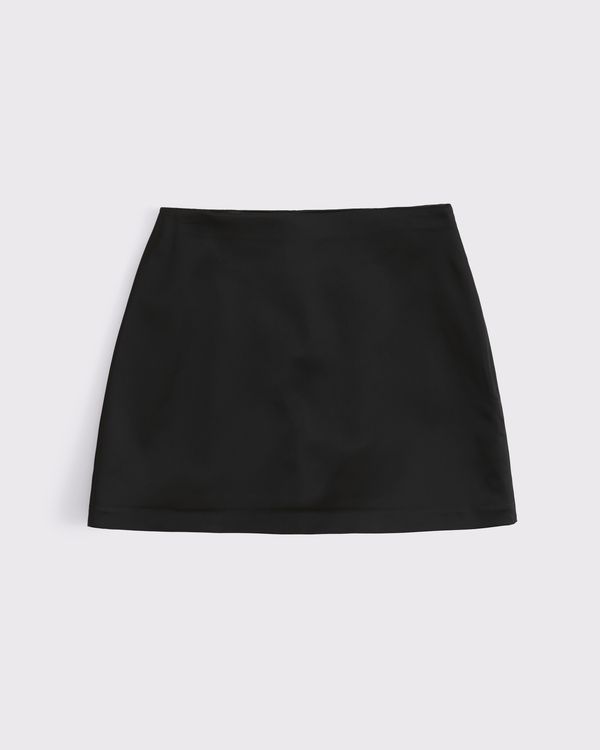 Satin Sculpt Mini Skort, Black