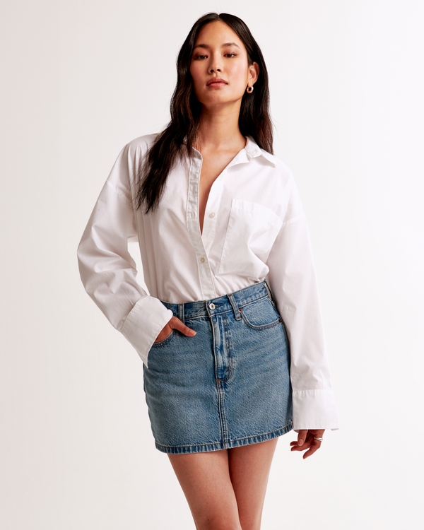 Denim Mini Skirt, Medium view 1