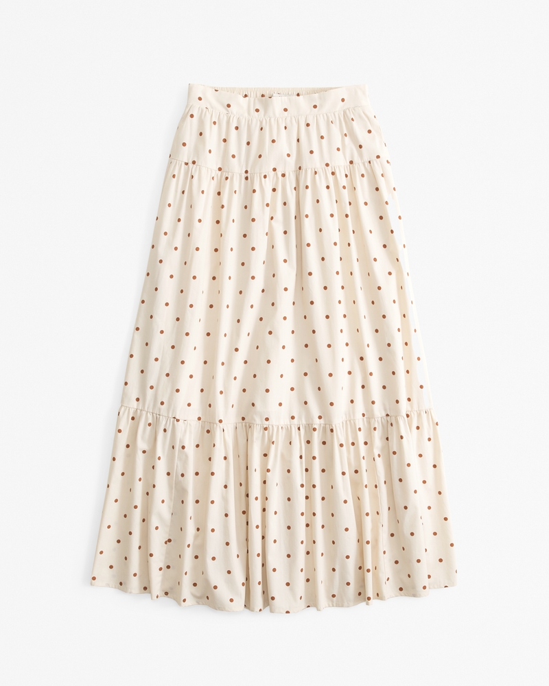 Women s Poplin Tiered Maxi Skirt Women s Bottoms Abercrombie
