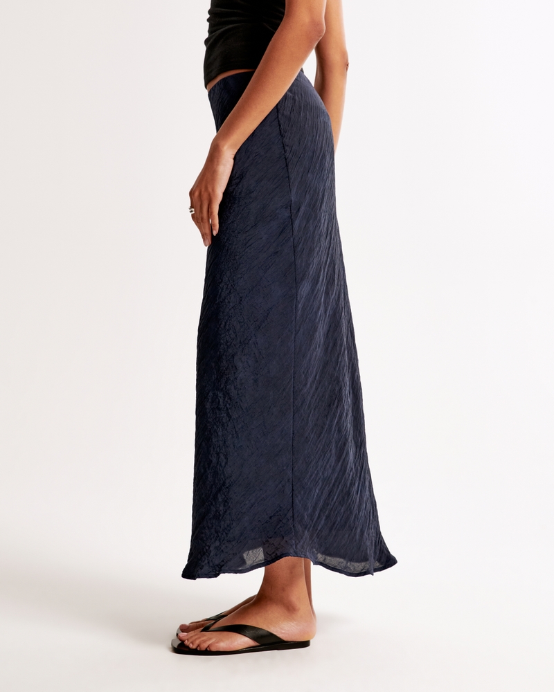Black long pleated maxi skirt, sofe linen skirt 0904#