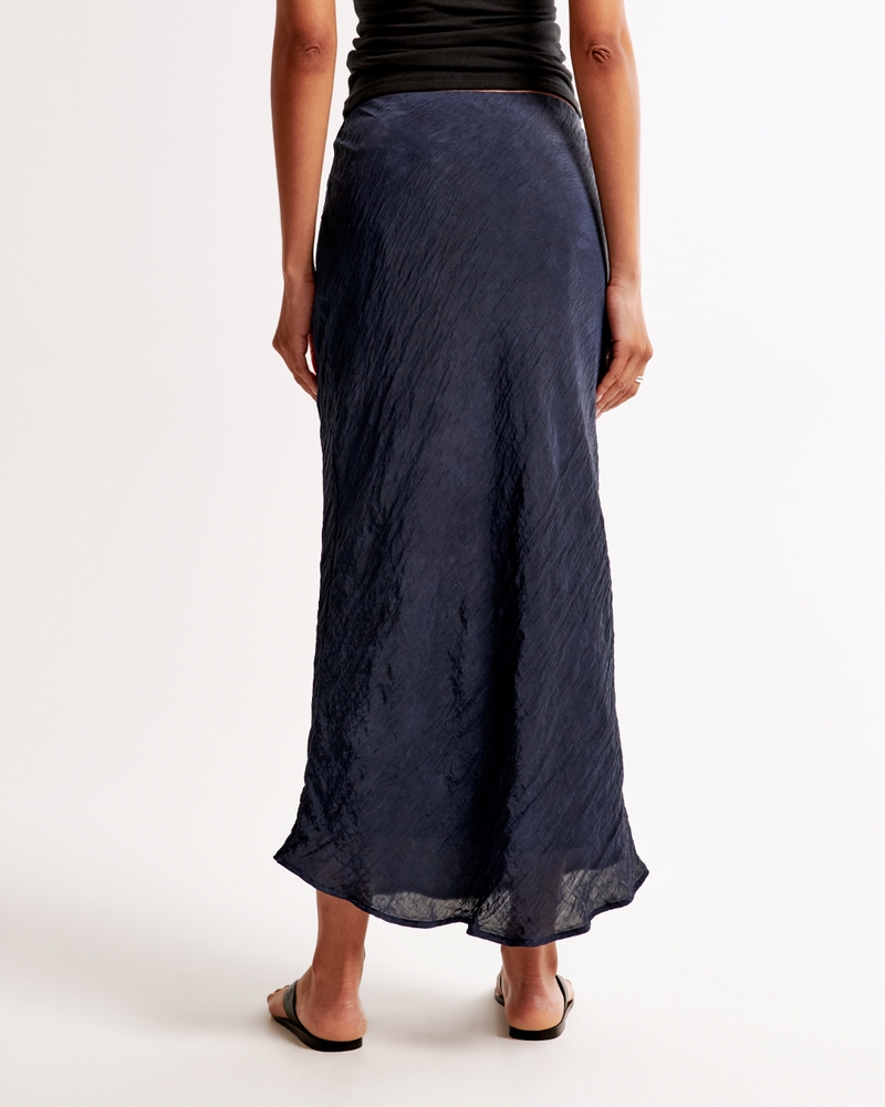 Crinkle Nylon Maxi Skirt