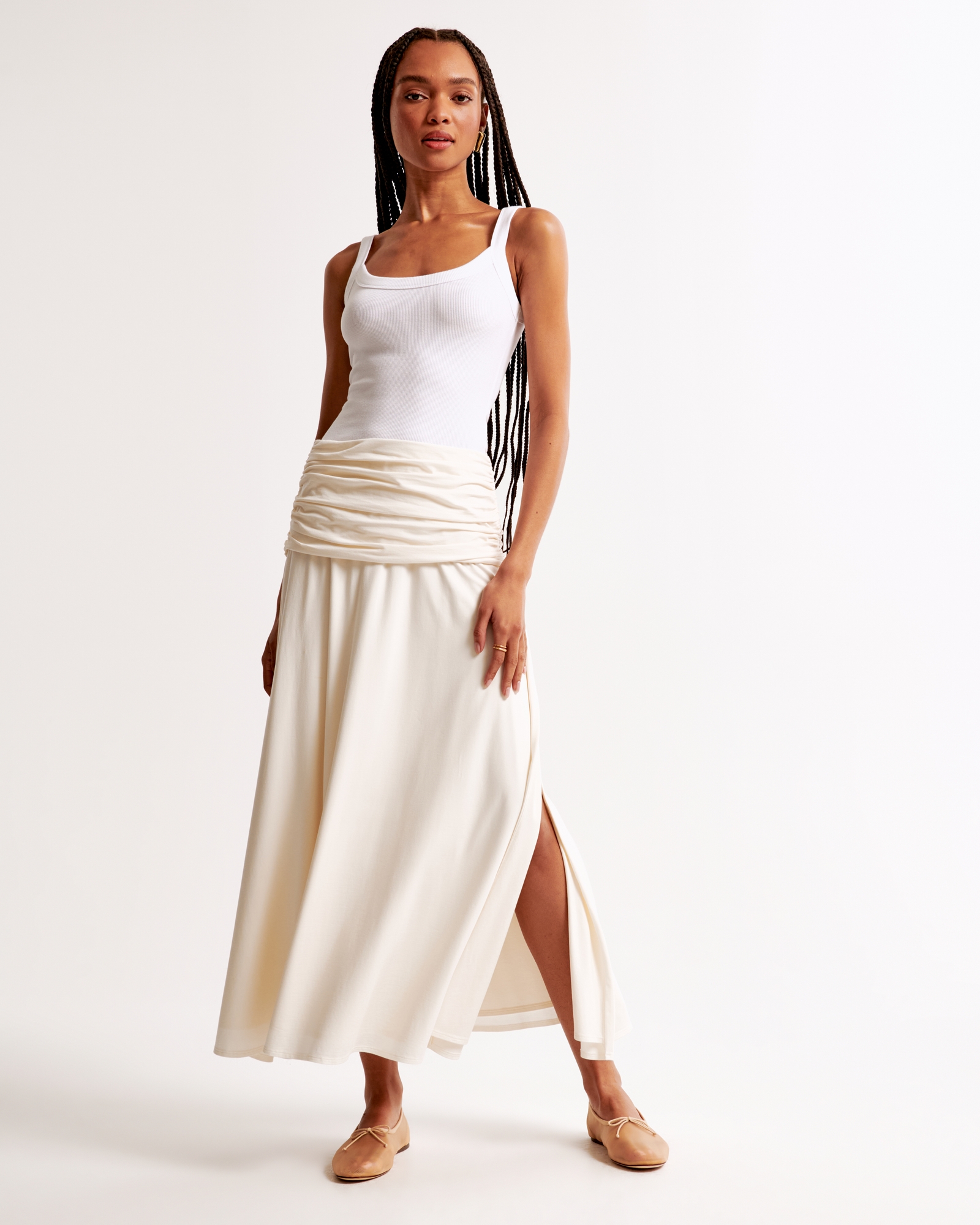 Foldover Knit Maxi Skirt