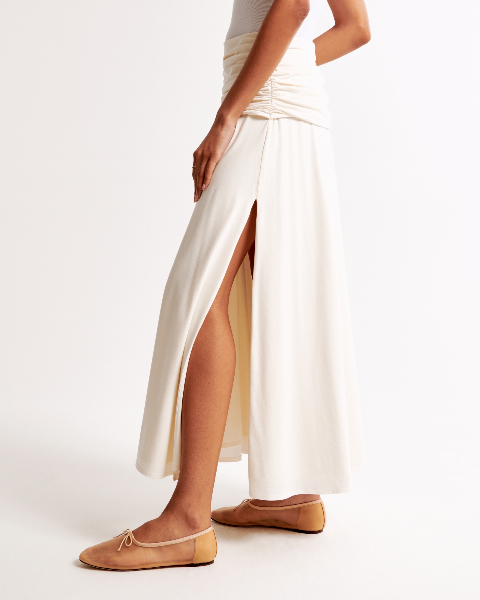 Foldover Knit Maxi Skirt