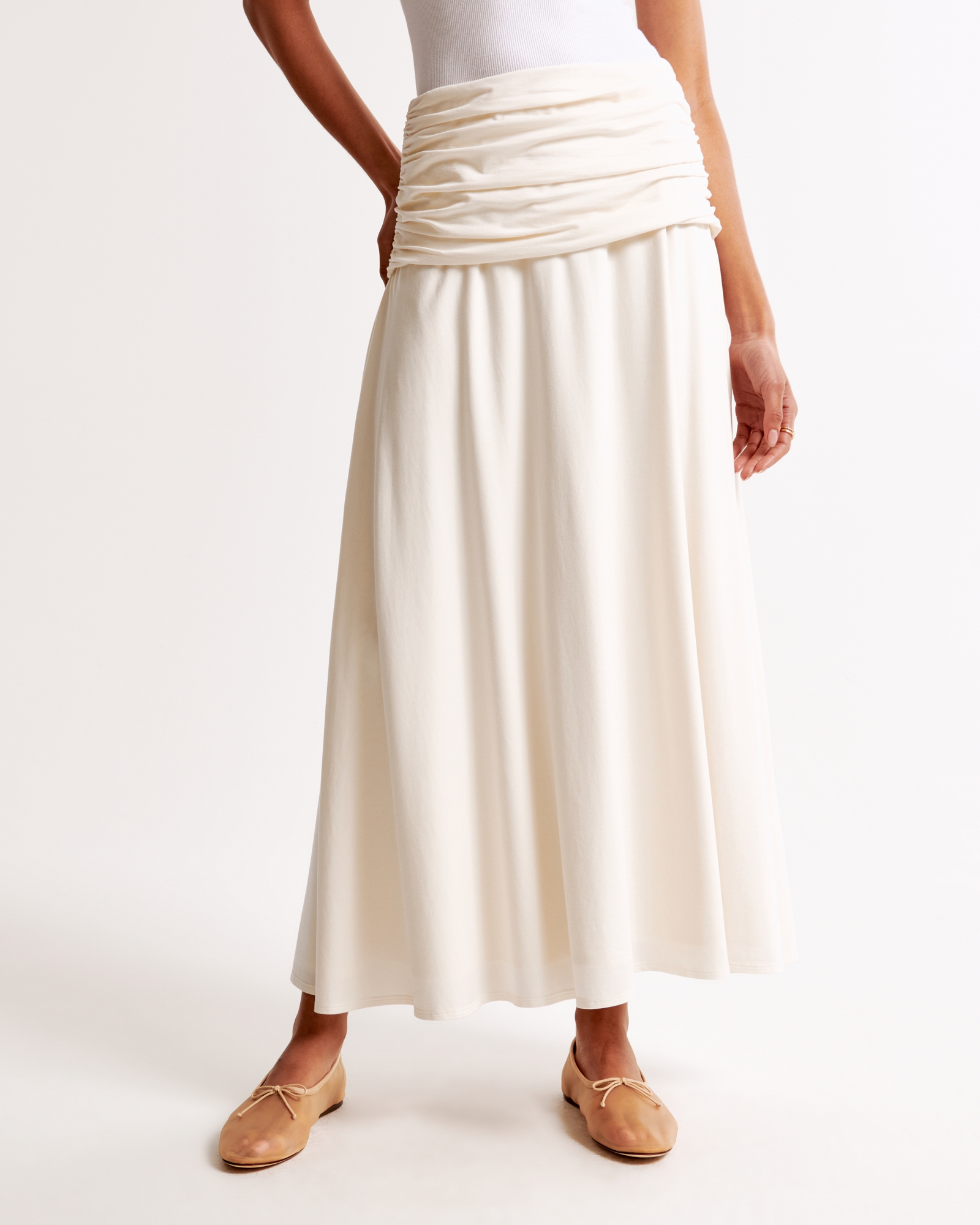 Foldover Knit Maxi Skirt