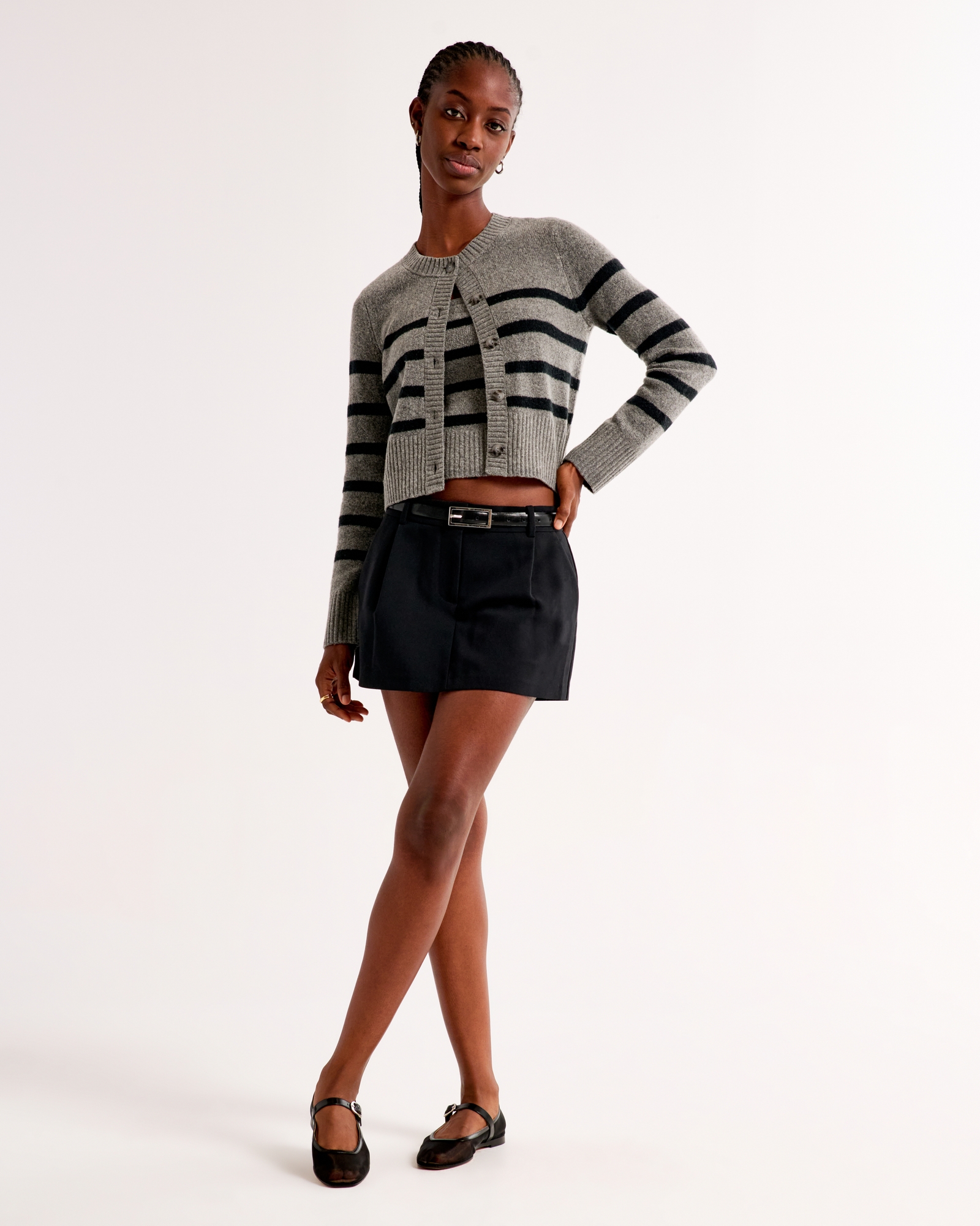 Mid Rise Pleated Mini Skort