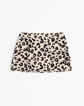 Mid Rise Satin Mini Skort