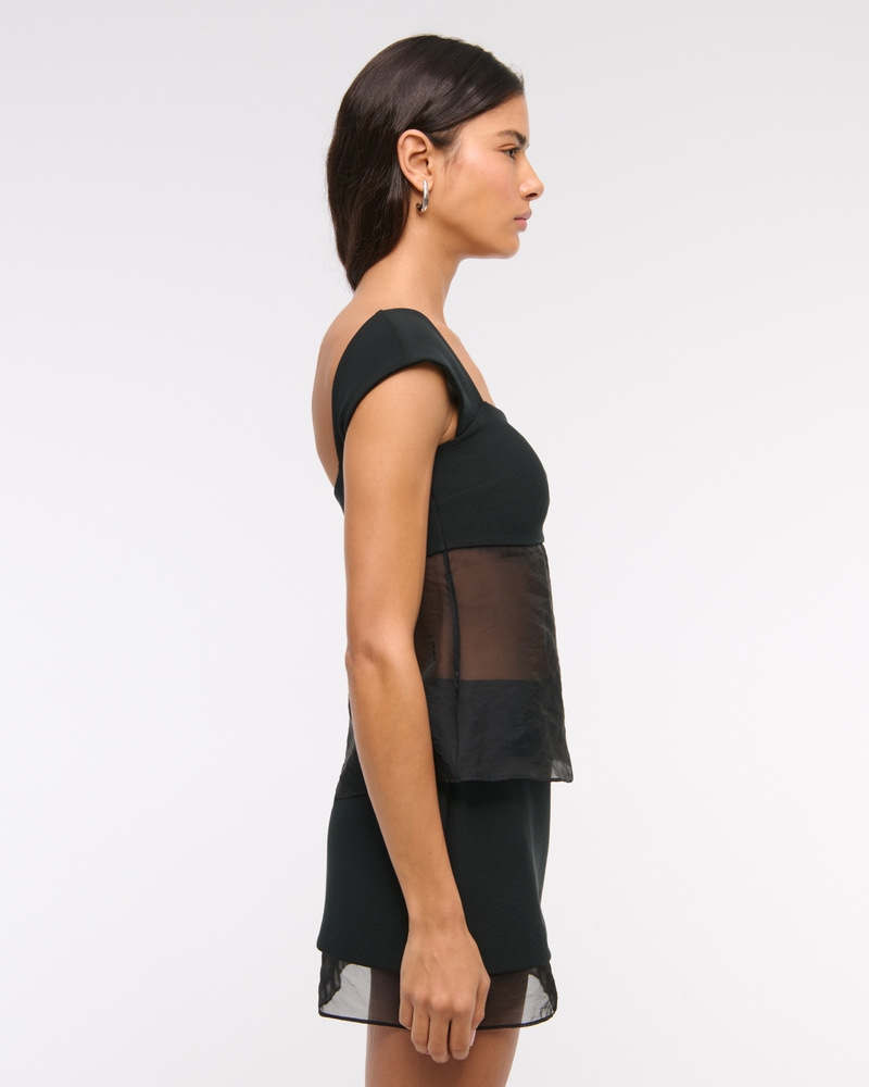 Mid Rise Sheer Hem Mini Skort