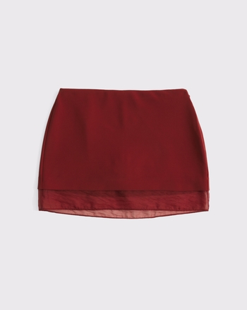 Her lip to Etoile Block Check Skort ベージュ BOSS - Plissé skirt in high-shine stretch jersey - Light Beige