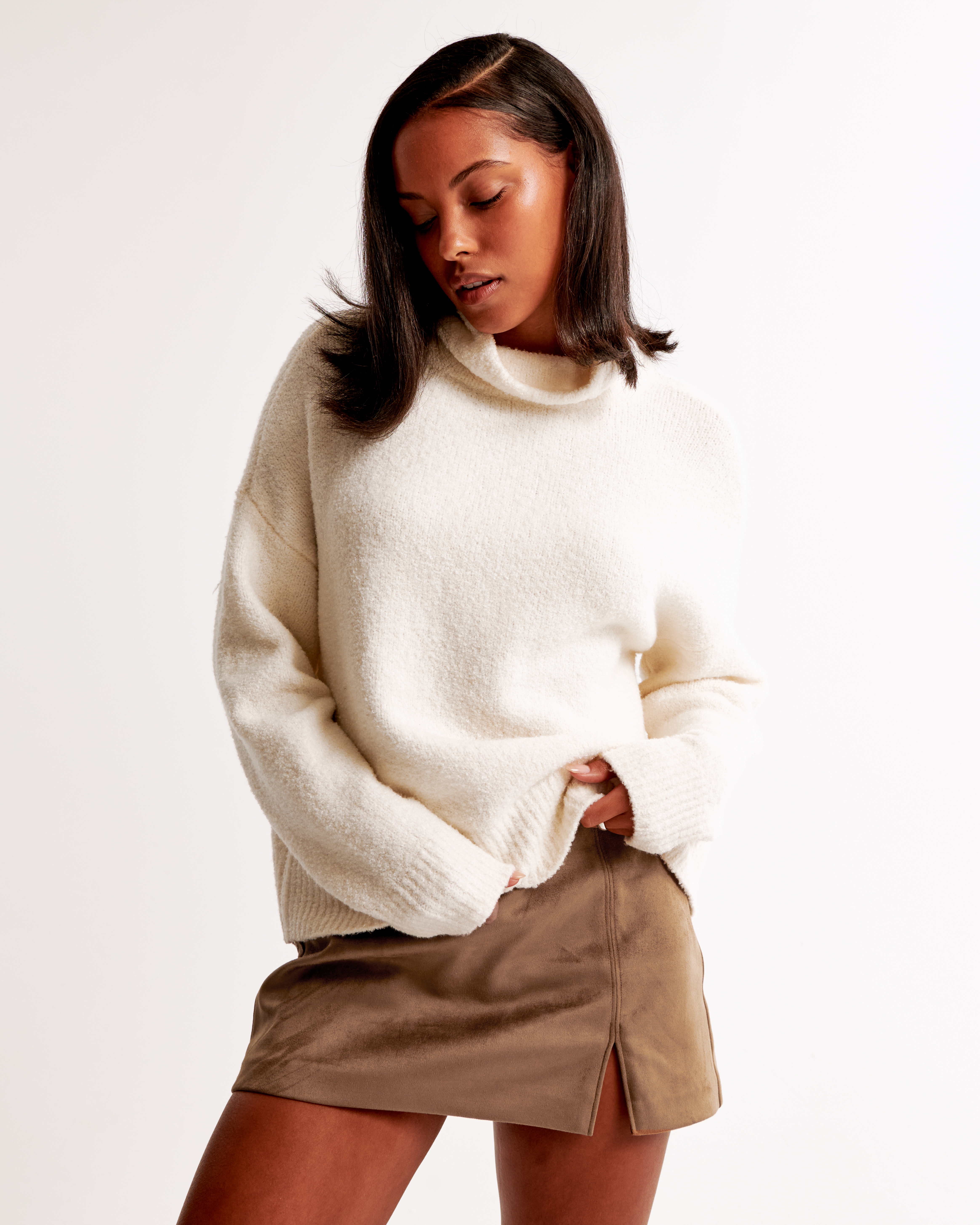 Hollister brown suede skirt hotsell