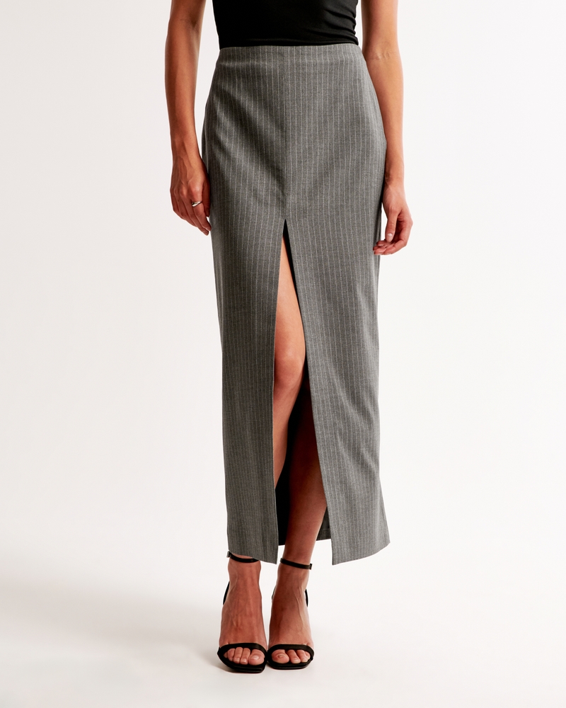 Mid Rise Pencil Maxi Skirt