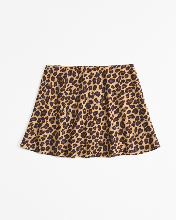 Mid Rise Pattern Mini Skort, Leopard view 1