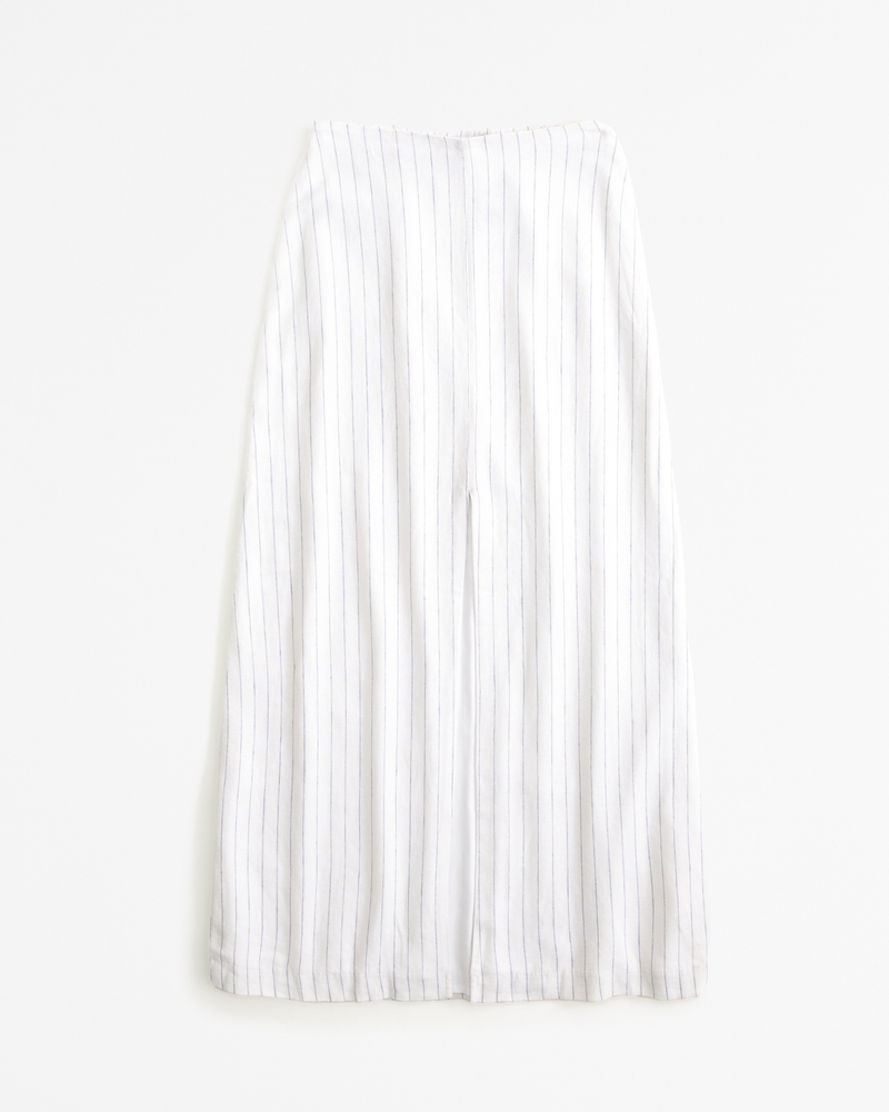 Linen blend midi skirt - Women's fashion