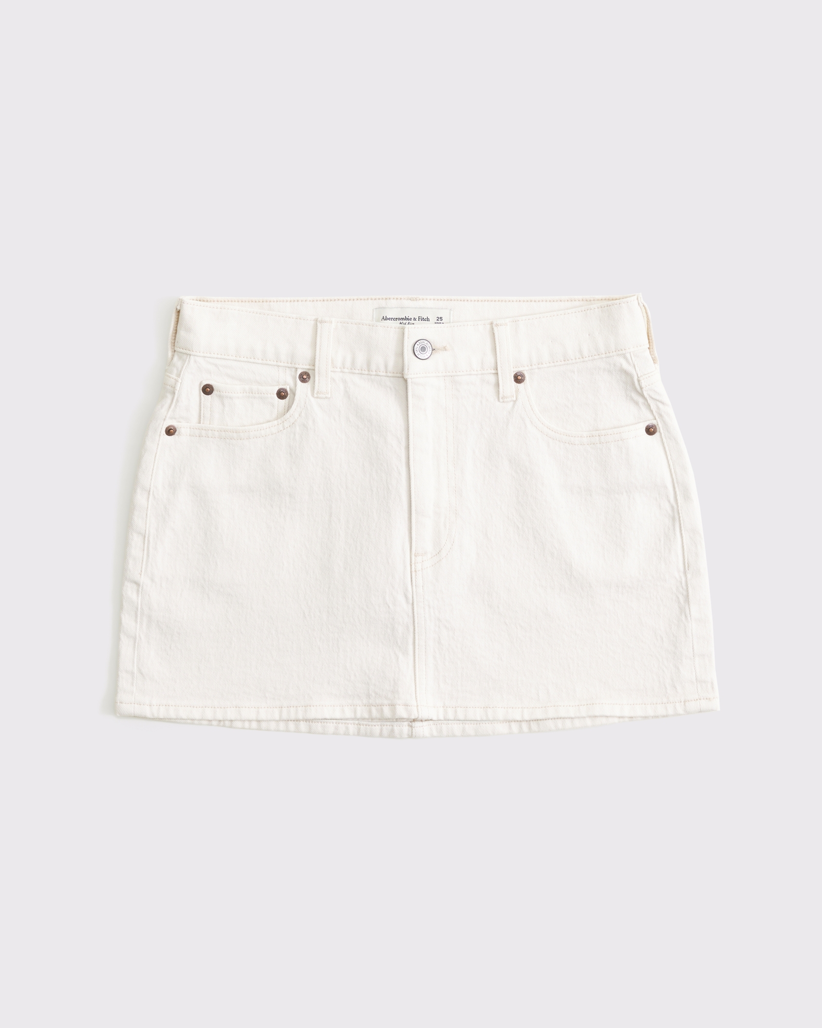 Mid Rise Denim Mini Skirt