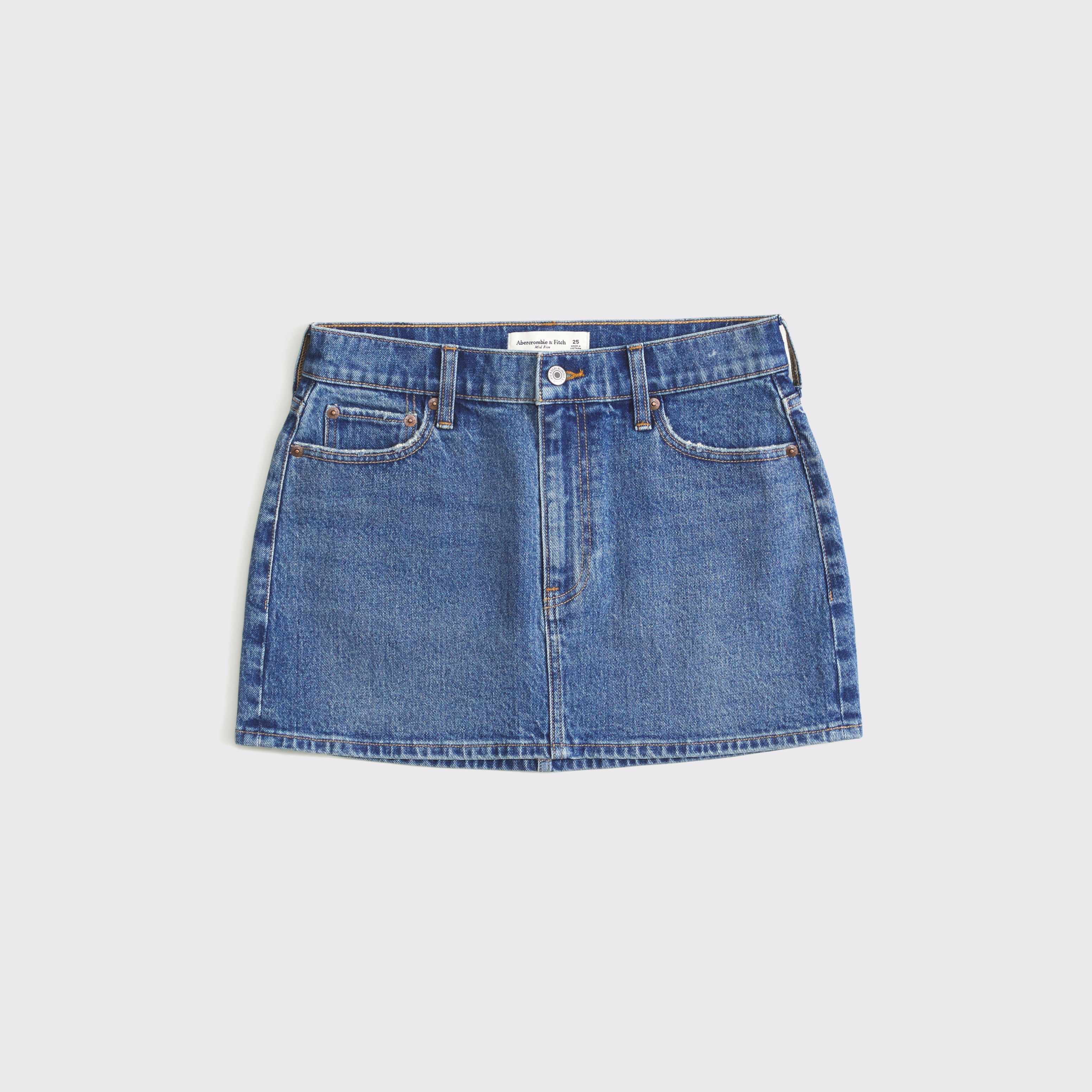Abercrombie & Fitch Mid Rise Denim Mini Skirt In Blue