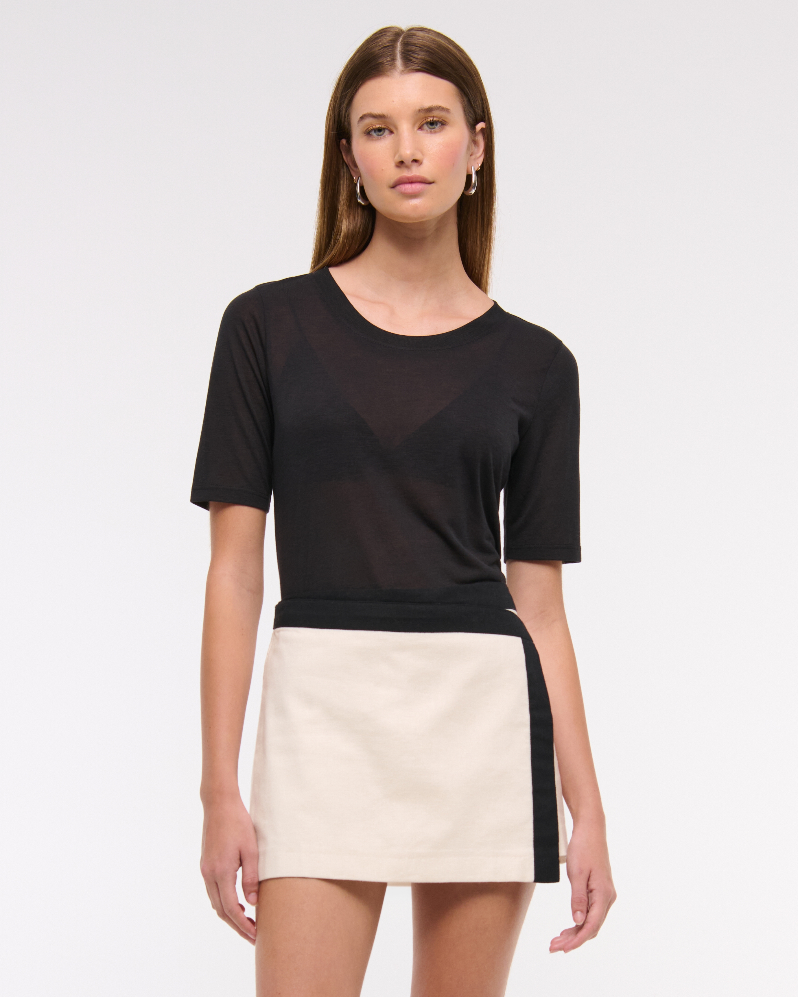 Женские юбки Abercrombie & Fitch Mid Rise Wrap Mini Skort — фото 2