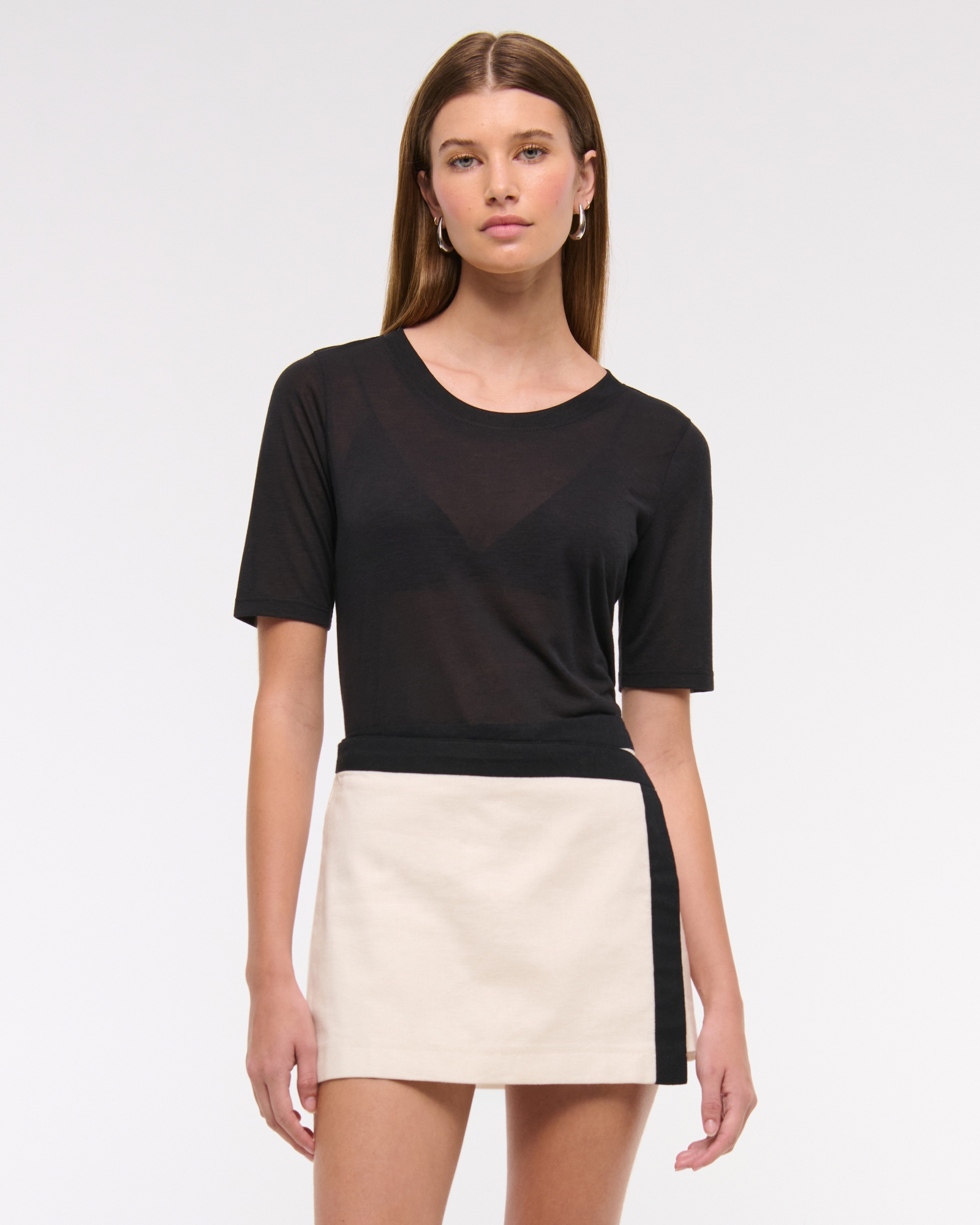 Mid Rise Wrap Mini Skort