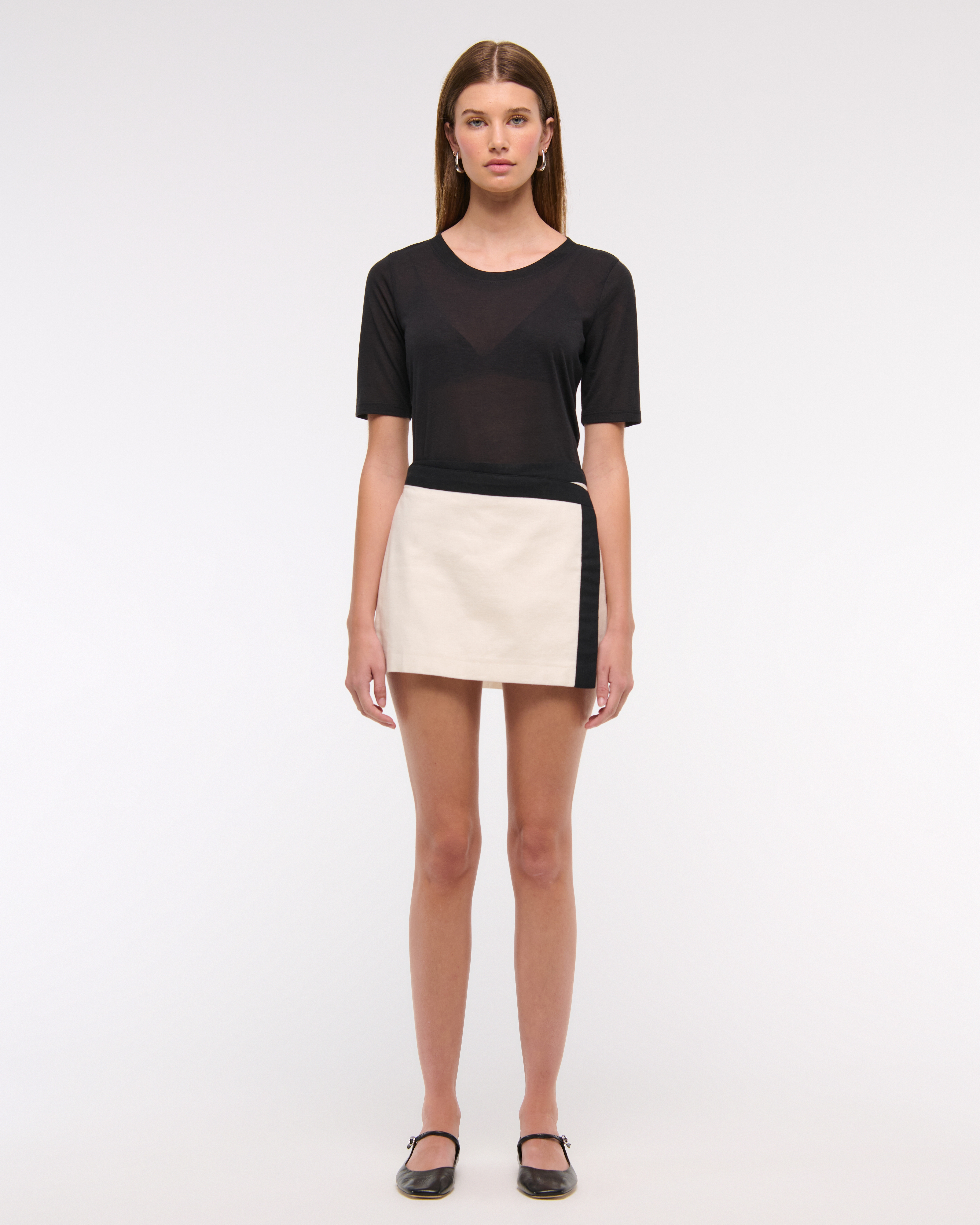Женские юбки Abercrombie & Fitch Mid Rise Wrap Mini Skort — фото 3