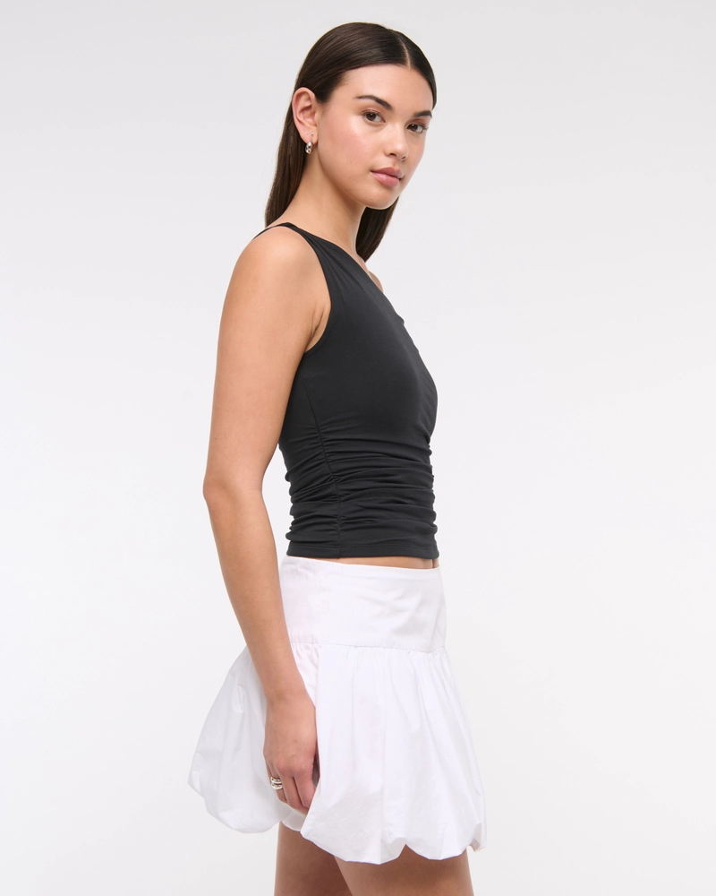 Drop-Waist Bubble Hem Mini Skort