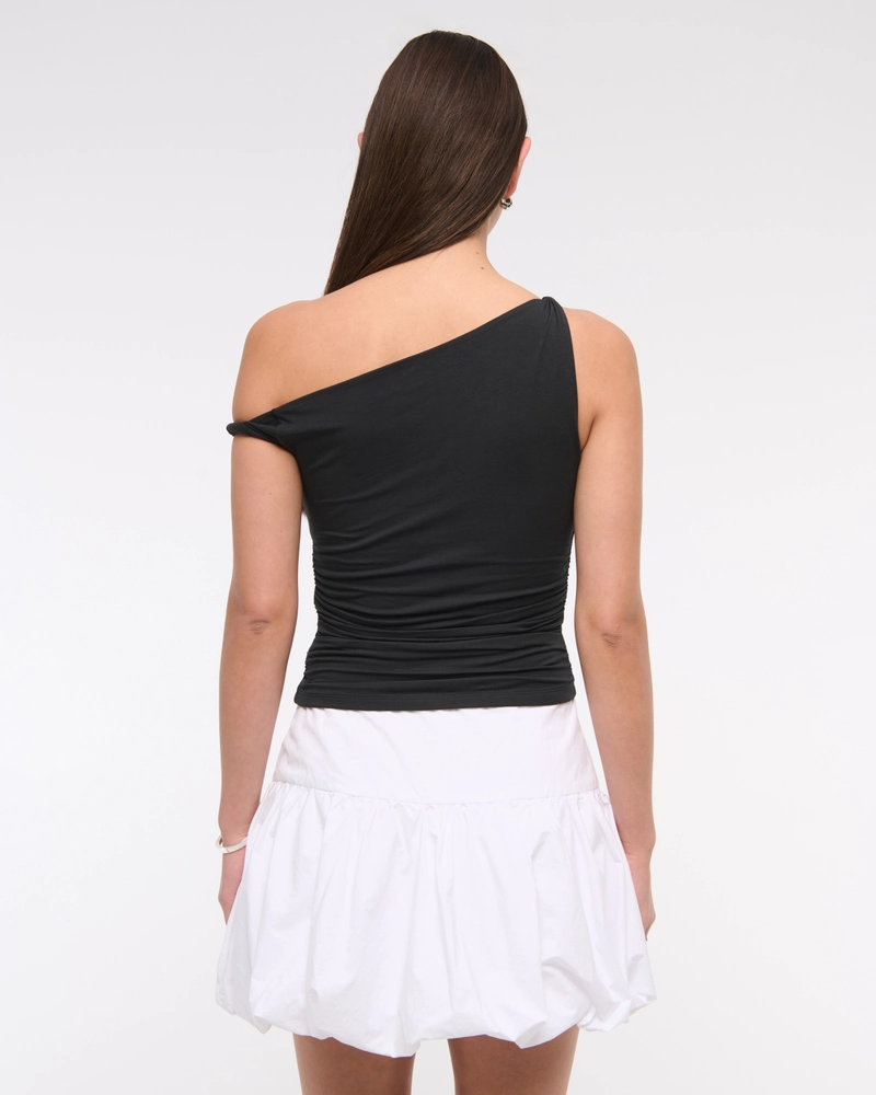 Drop-Waist Bubble Hem Mini Skort