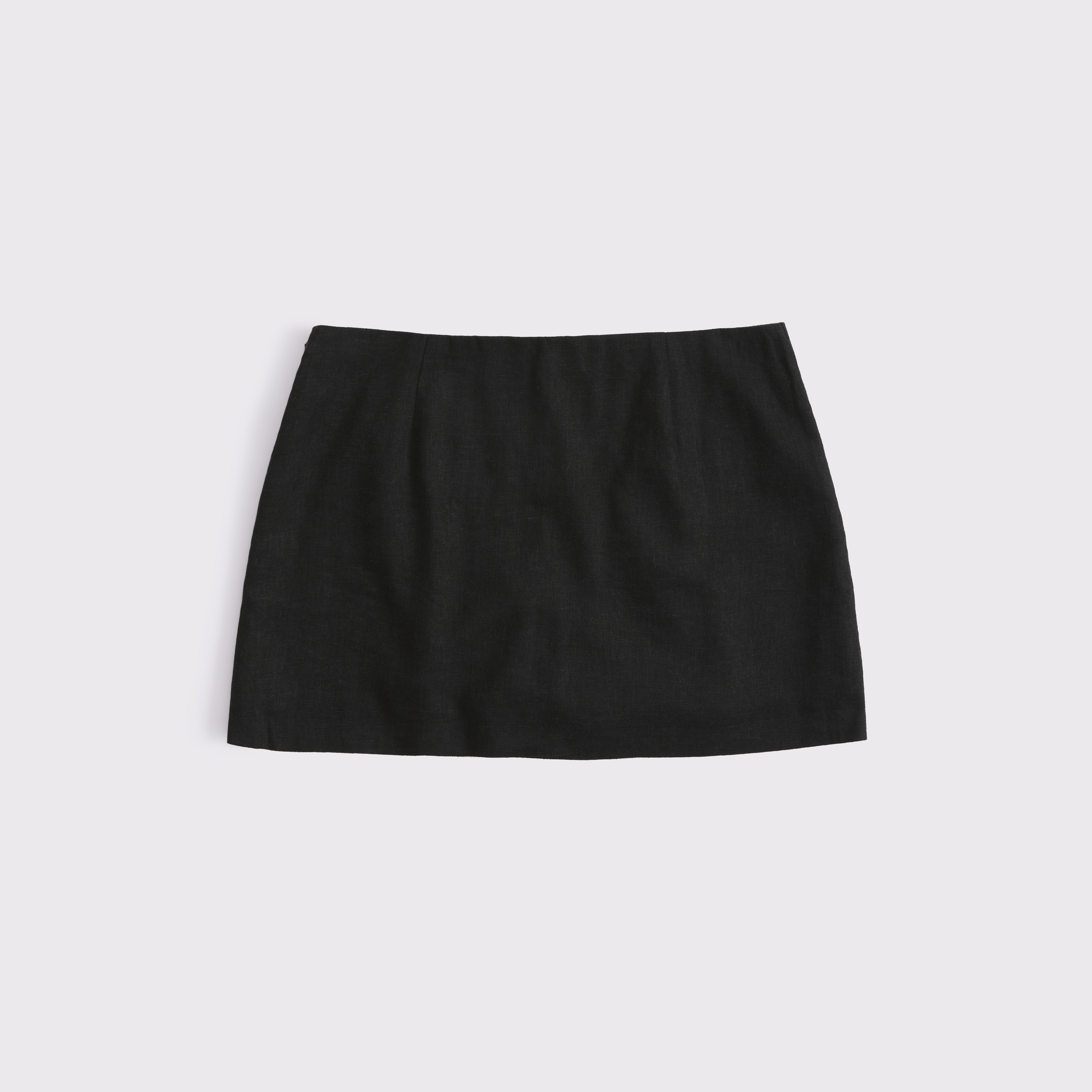 Abercrombie & Fitch The A&f Scarlett Mid Rise Linen-blend Mini Skort In Black