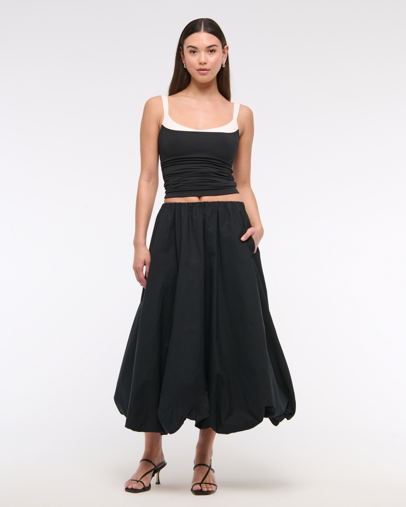 Midi circle linen summer skirt for women 5070