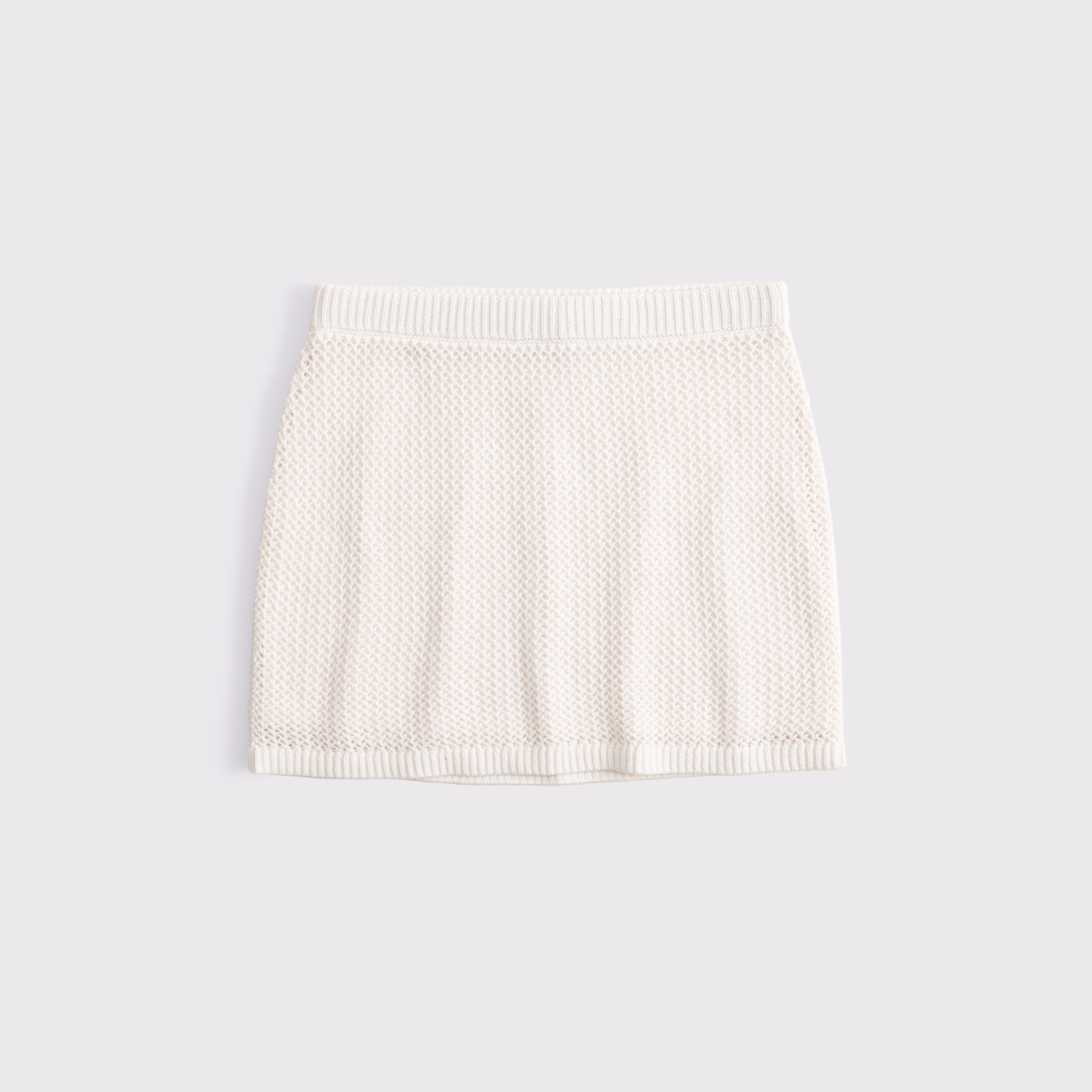 Abercrombie & Fitch Mid Rise Crochet-style Mini Skirt In White