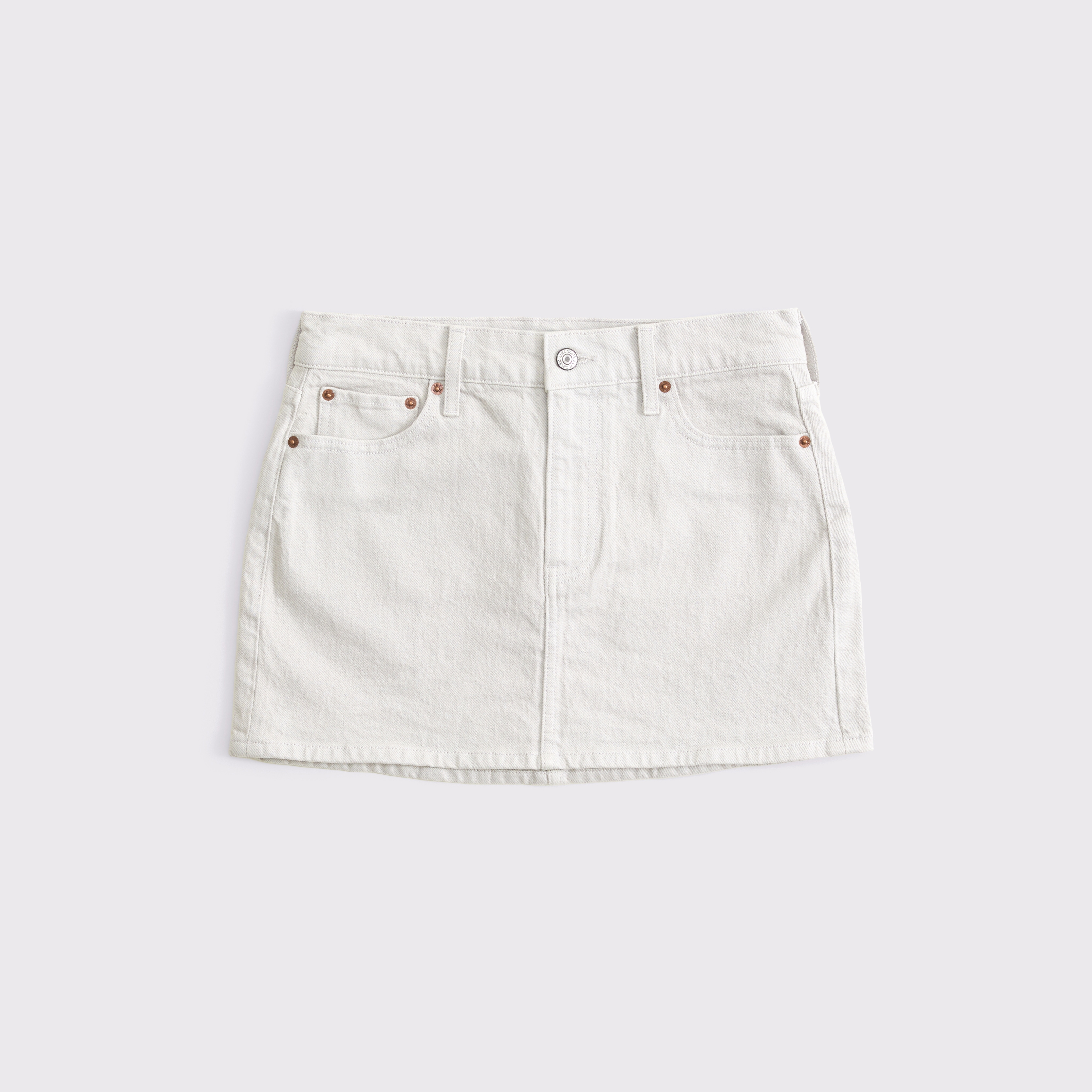 Abercrombie & Fitch Mid Rise Denim Mini Skirt In Gray