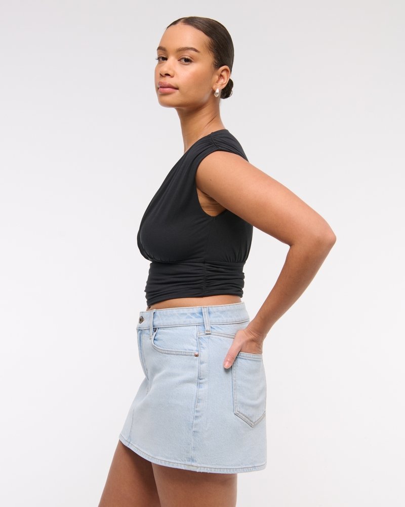 Curve Love Mid Rise Denim Mini Skirt