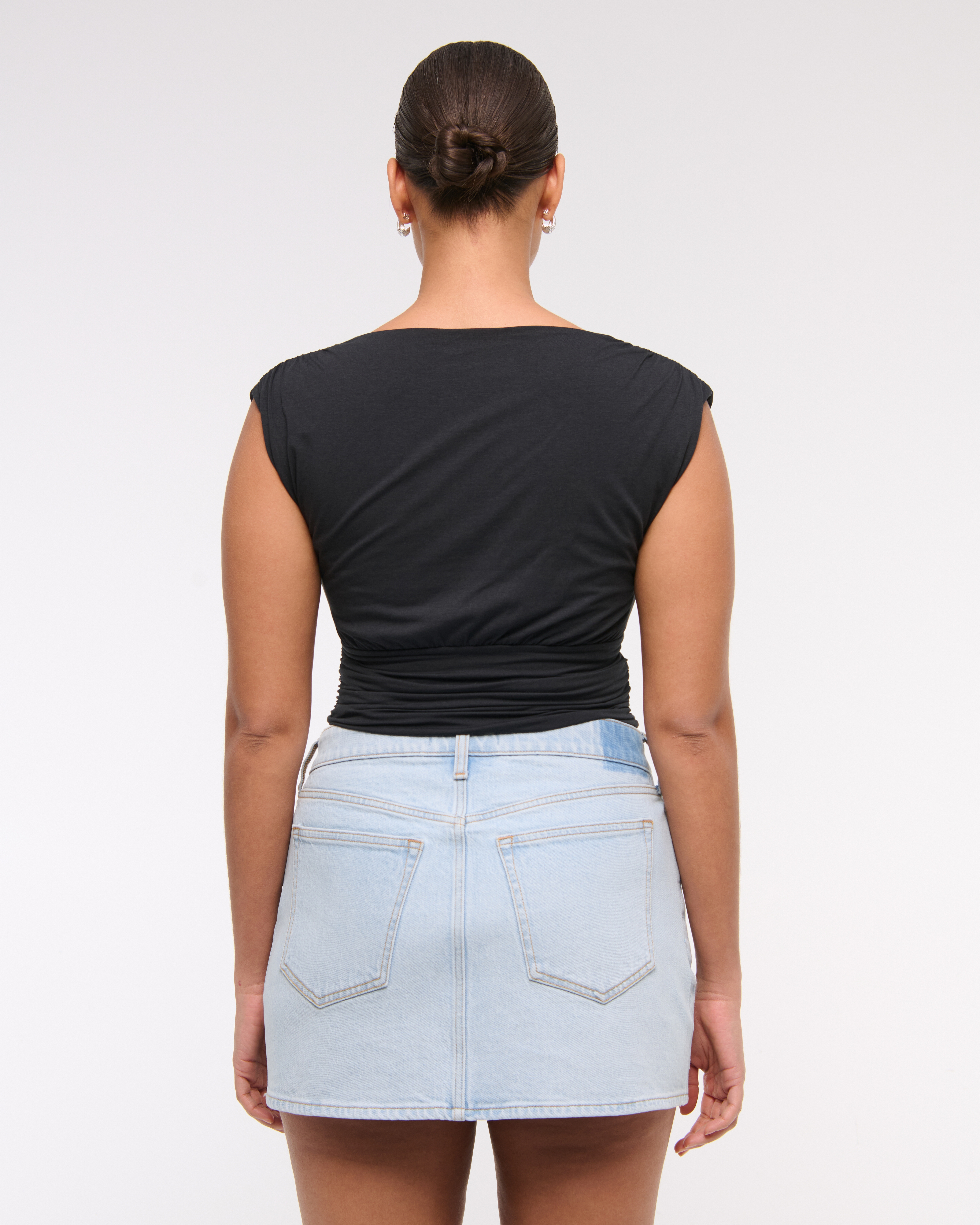 ★ DIAGONAL★ CURVED RISE DENIM SKIRT blue grey DA233SK02BL KIC_143-5087-00149-280_model5.