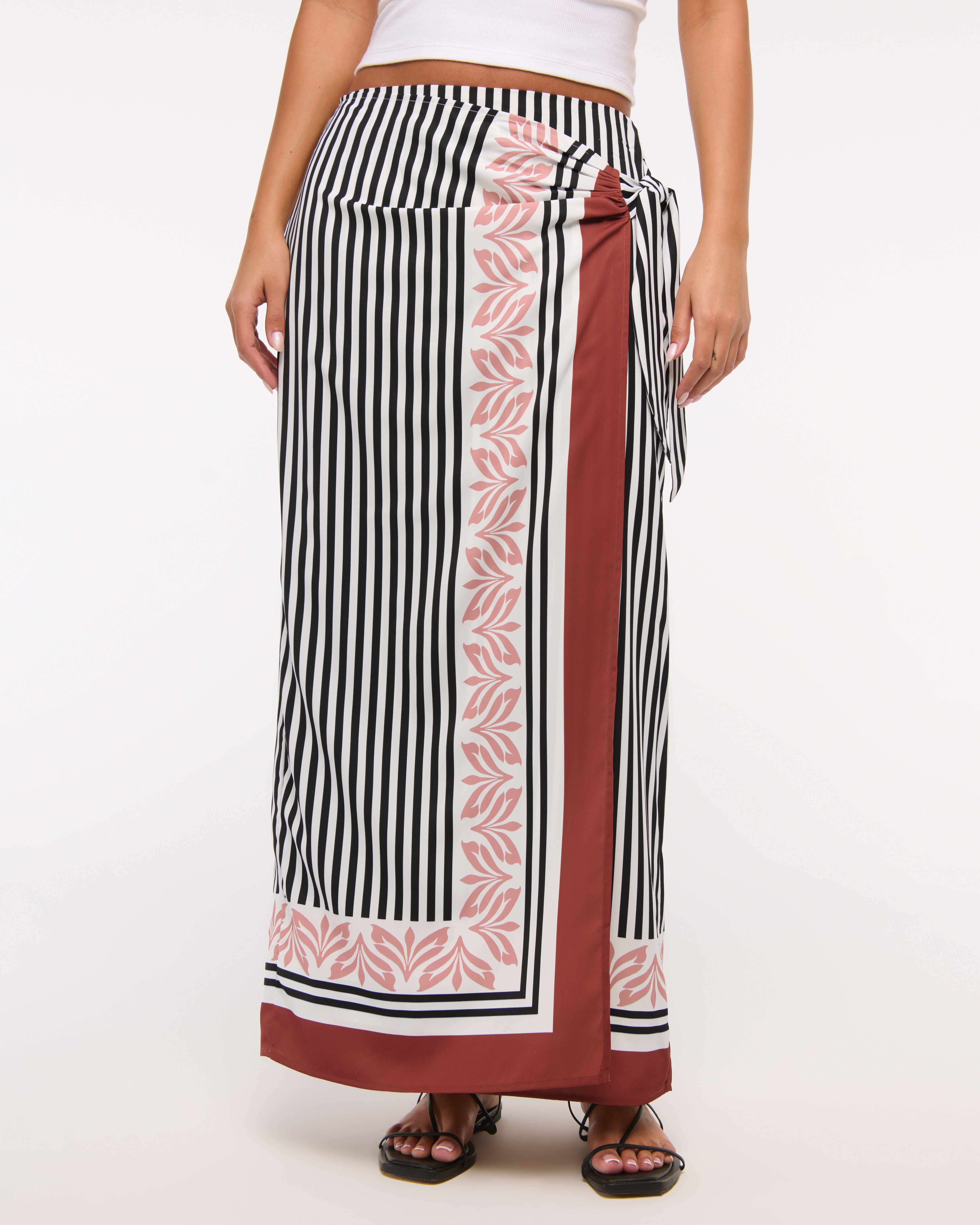 Abercrombie & Fitch High Rise Scarf Style Wrap Maxi Skirt