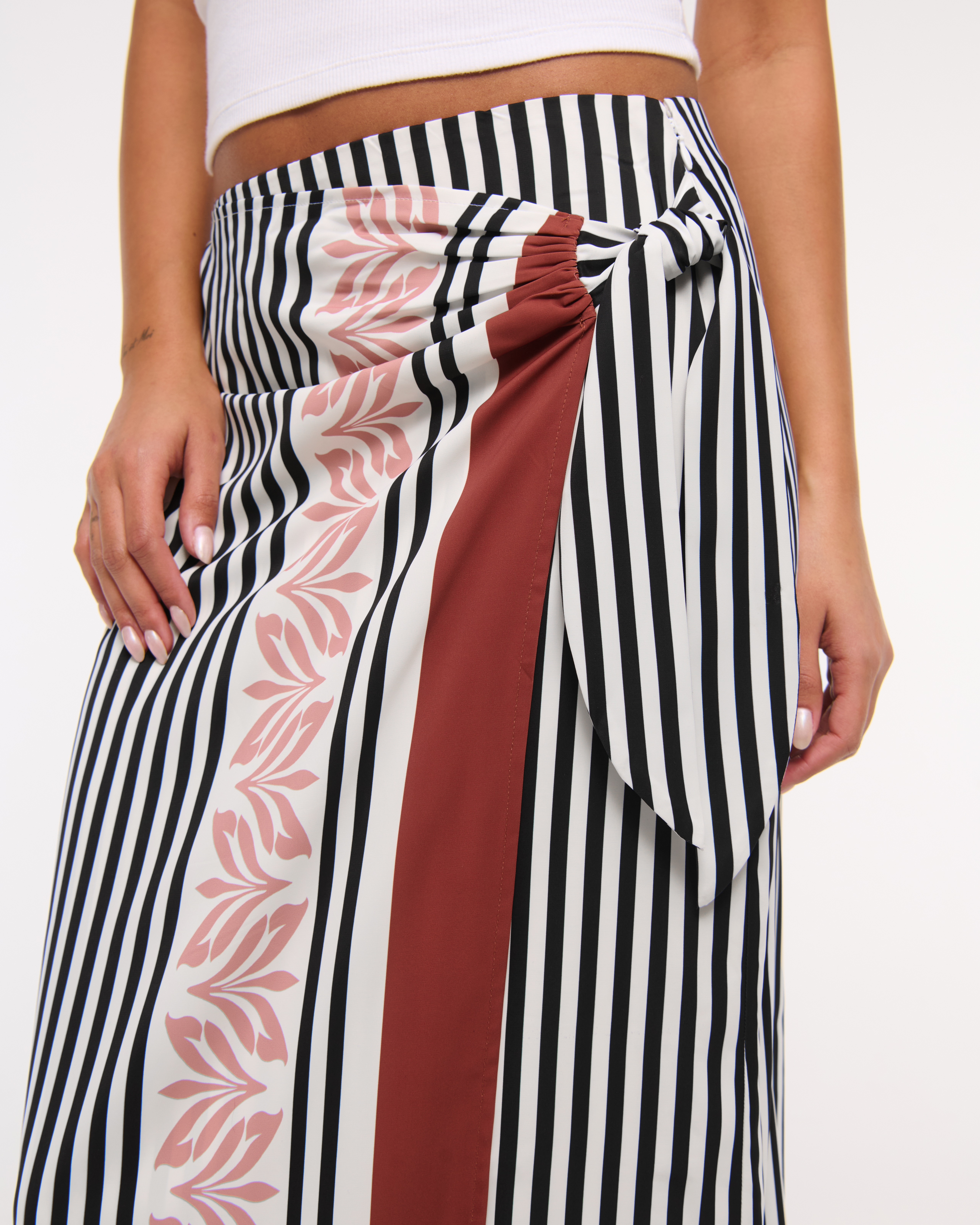 Abercrombie & Fitch High Rise Scarf Style Wrap Maxi Skirt