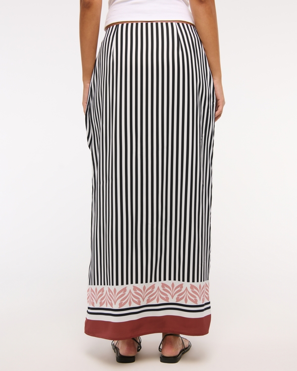 High Rise Scarf Style Wrap Maxi Skirt