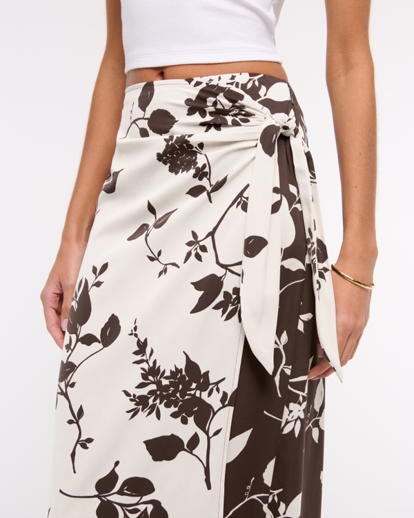 Mid Rise Wrap Maxi Skirt