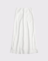 Mid Rise Satin Maxi Skirt