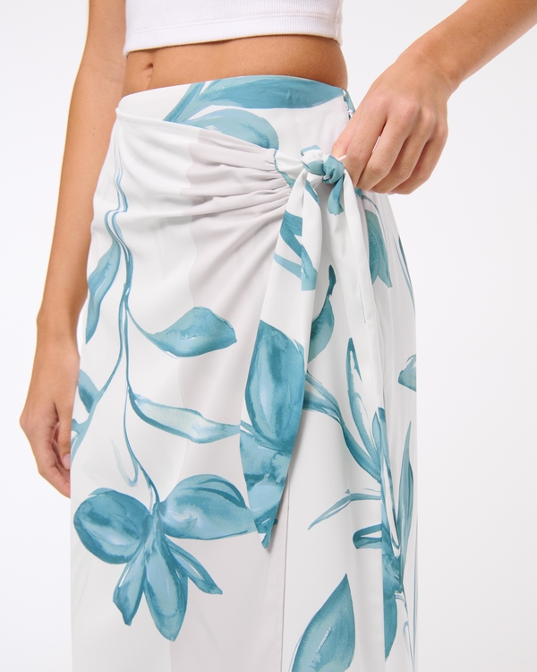 Mid Rise Wrap Maxi Skirt