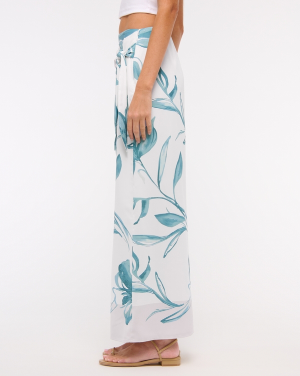 Mid Rise Wrap Maxi Skirt