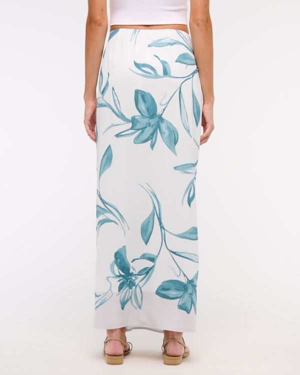Mid Rise Wrap Maxi Skirt