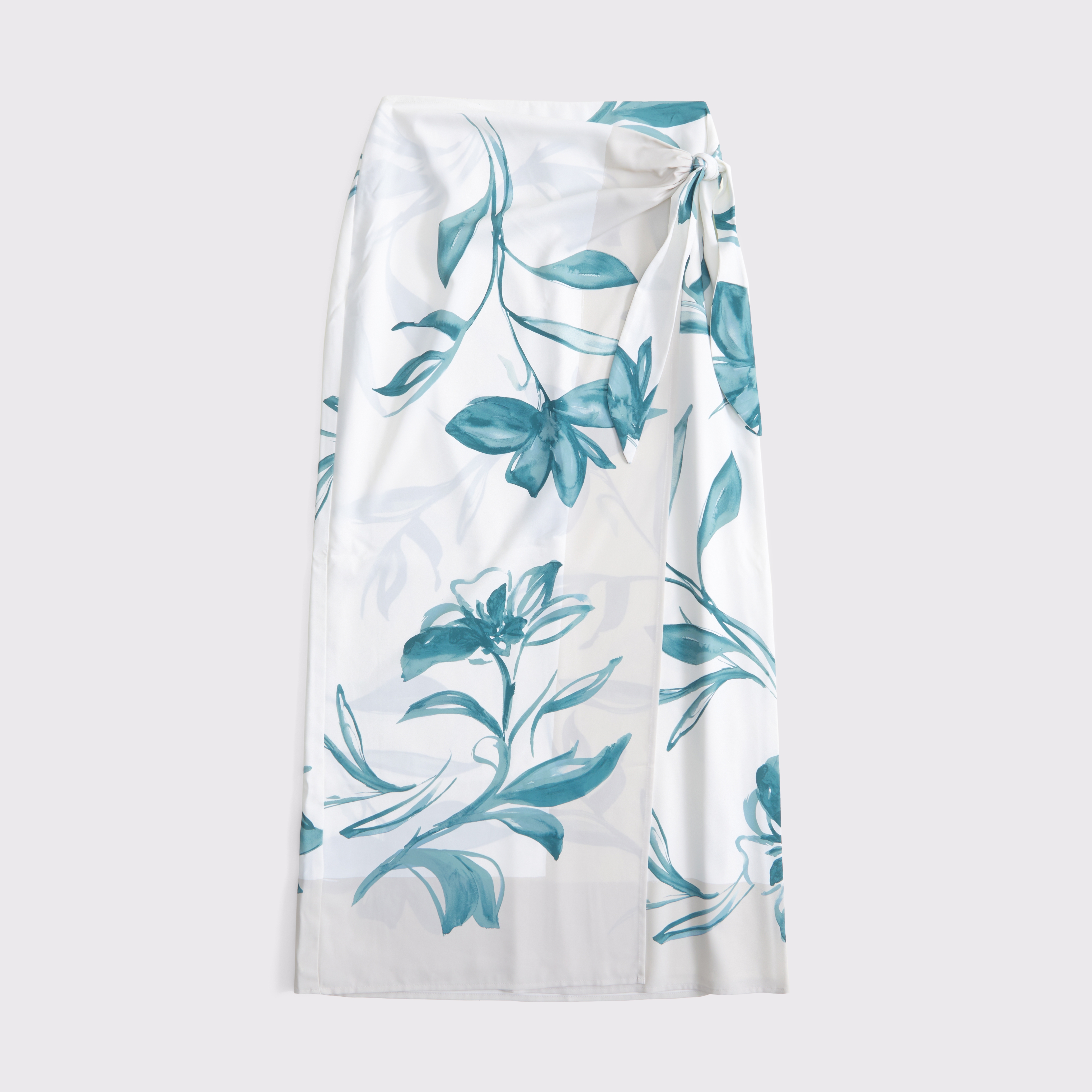 Abercrombie & Fitch Mid Rise Wrap Maxi Skirt In Green