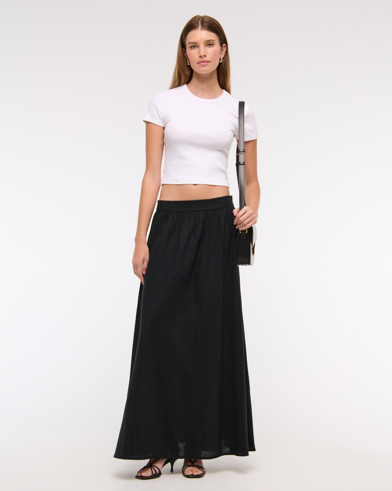 Women's Linen-Blend Maxi Skirt Women's Clearance