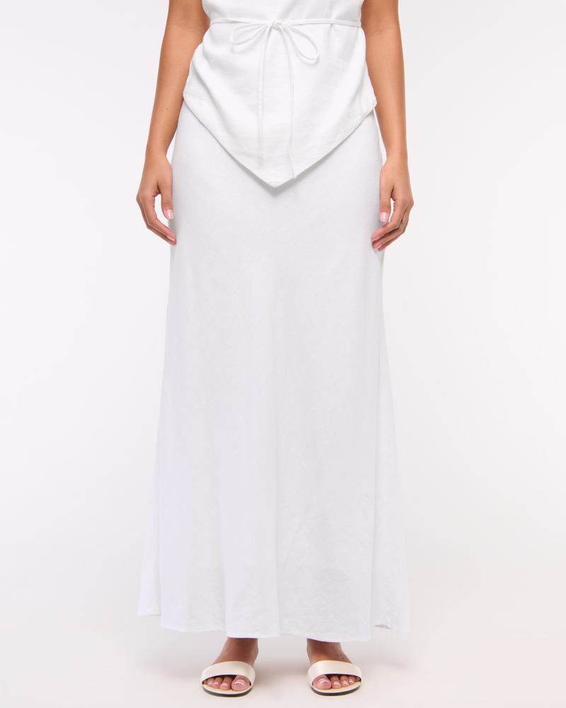Women's Mid Rise Linen-Blend Maxi Skirt | Women's Clearance | Abercrombie.com