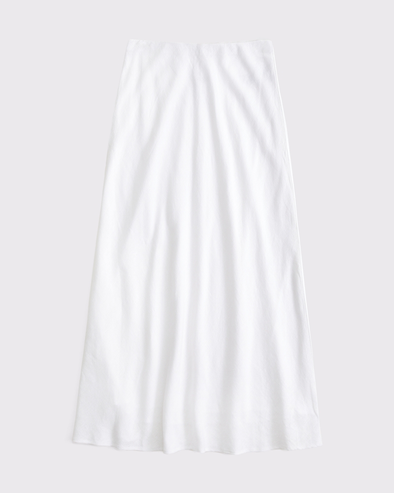 Women's Mid Rise Linen-Blend Maxi Skirt Women's Clearance