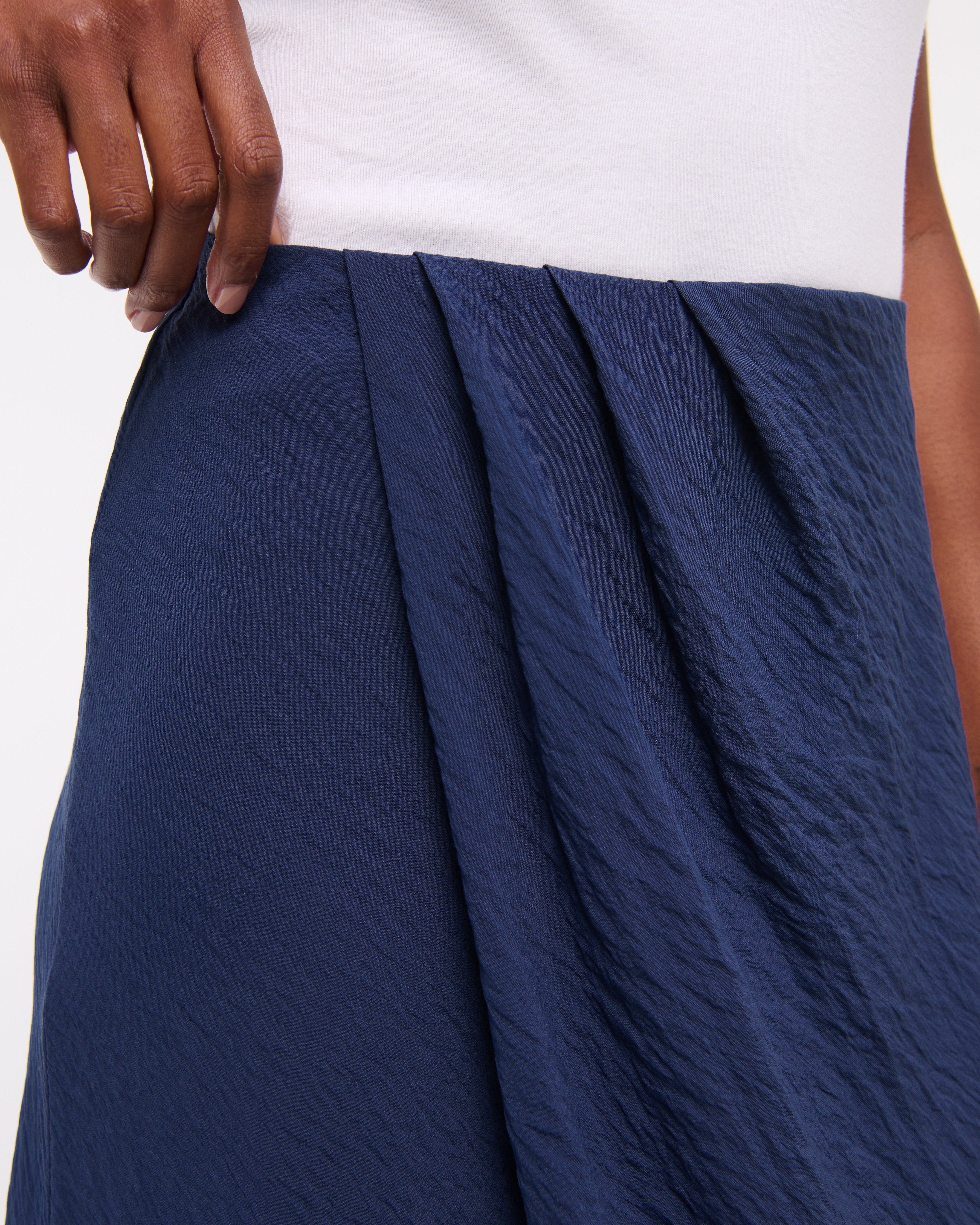 Abercrombie & Fitch Mid Rise Sarong Maxi Skirt In Blue