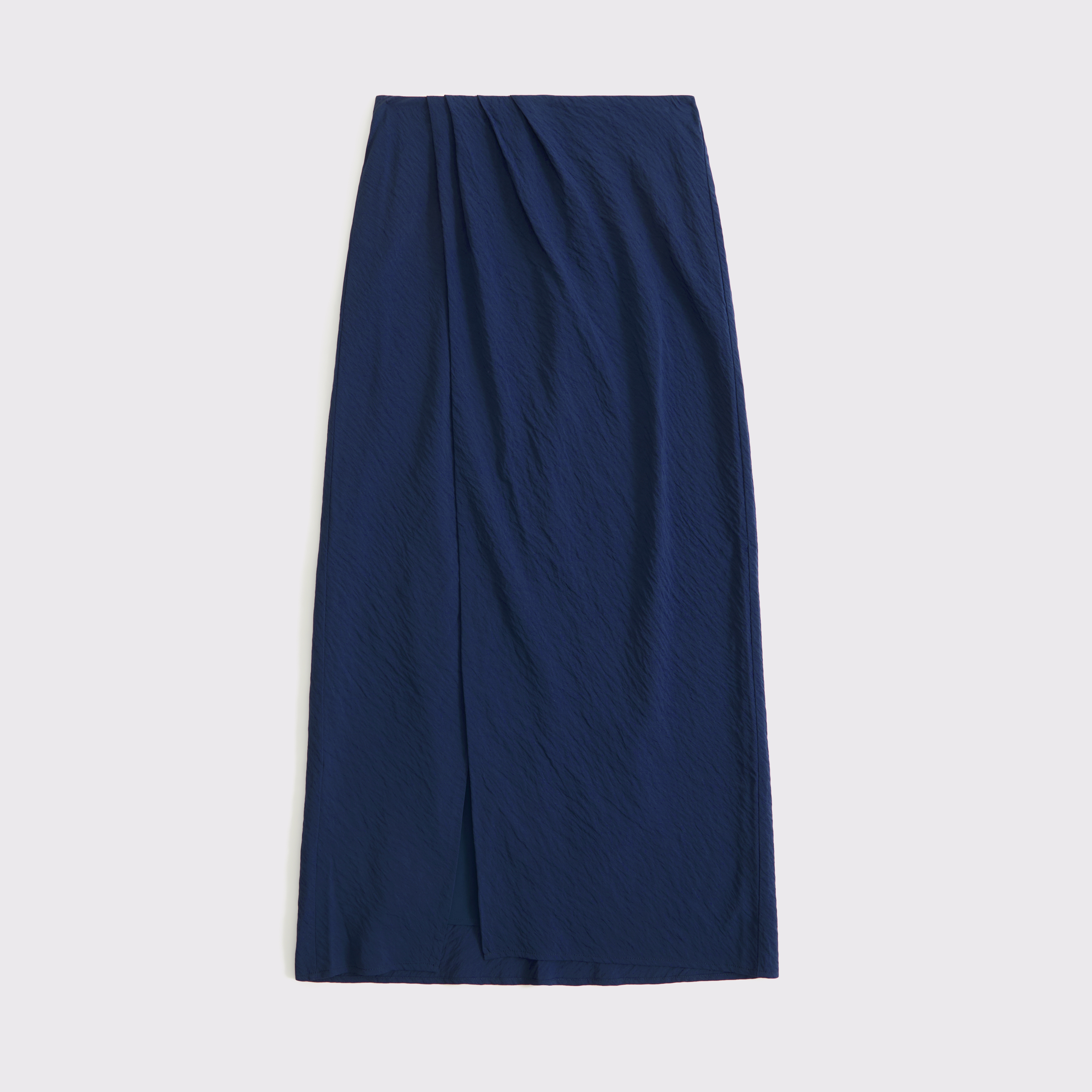 Abercrombie & Fitch Mid Rise Sarong Maxi Skirt In Blue