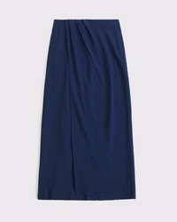Mid Rise Sarong Maxi Skirt