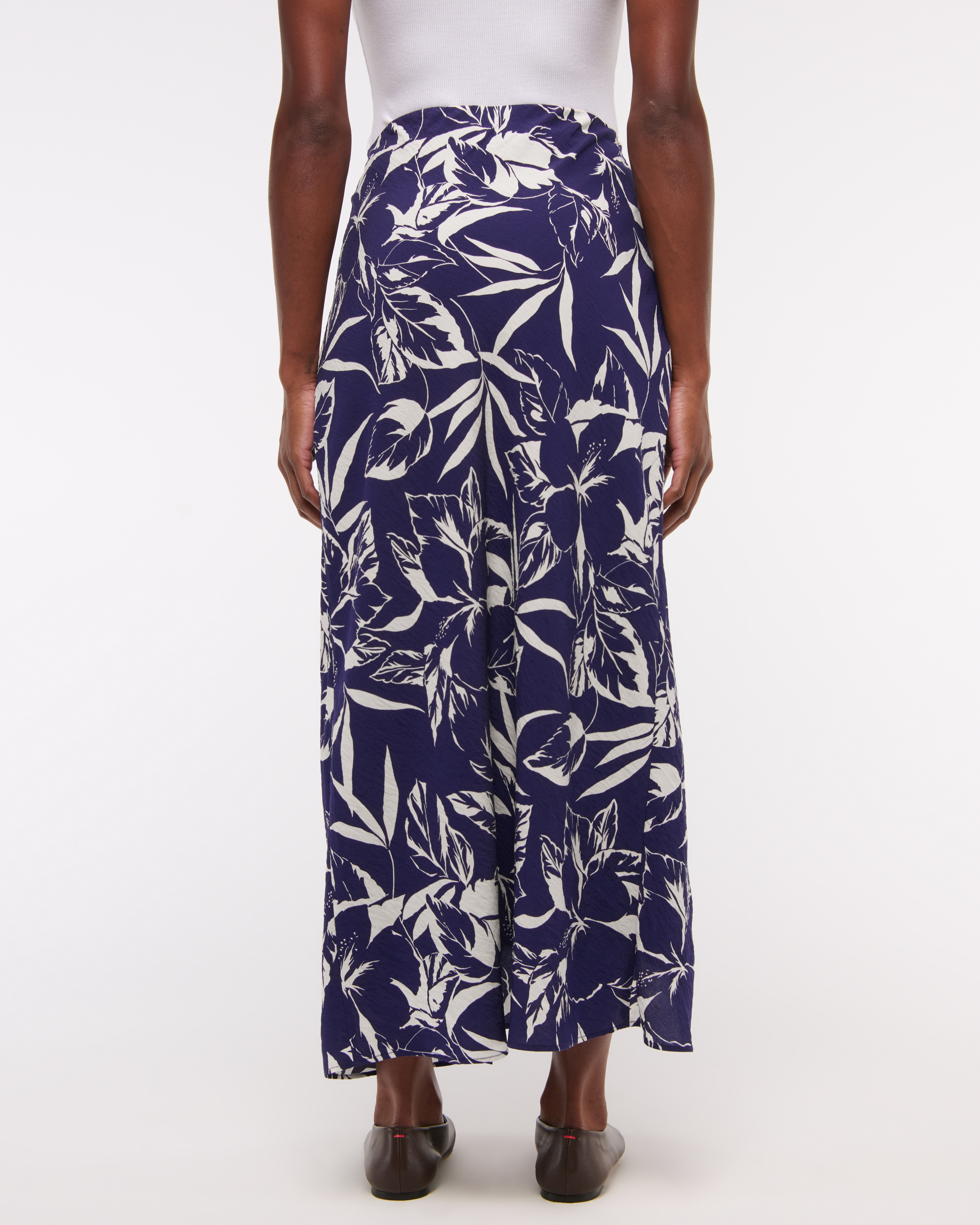 Abercrombie & Fitch Mid Rise Sarong Maxi Skirt In Blue