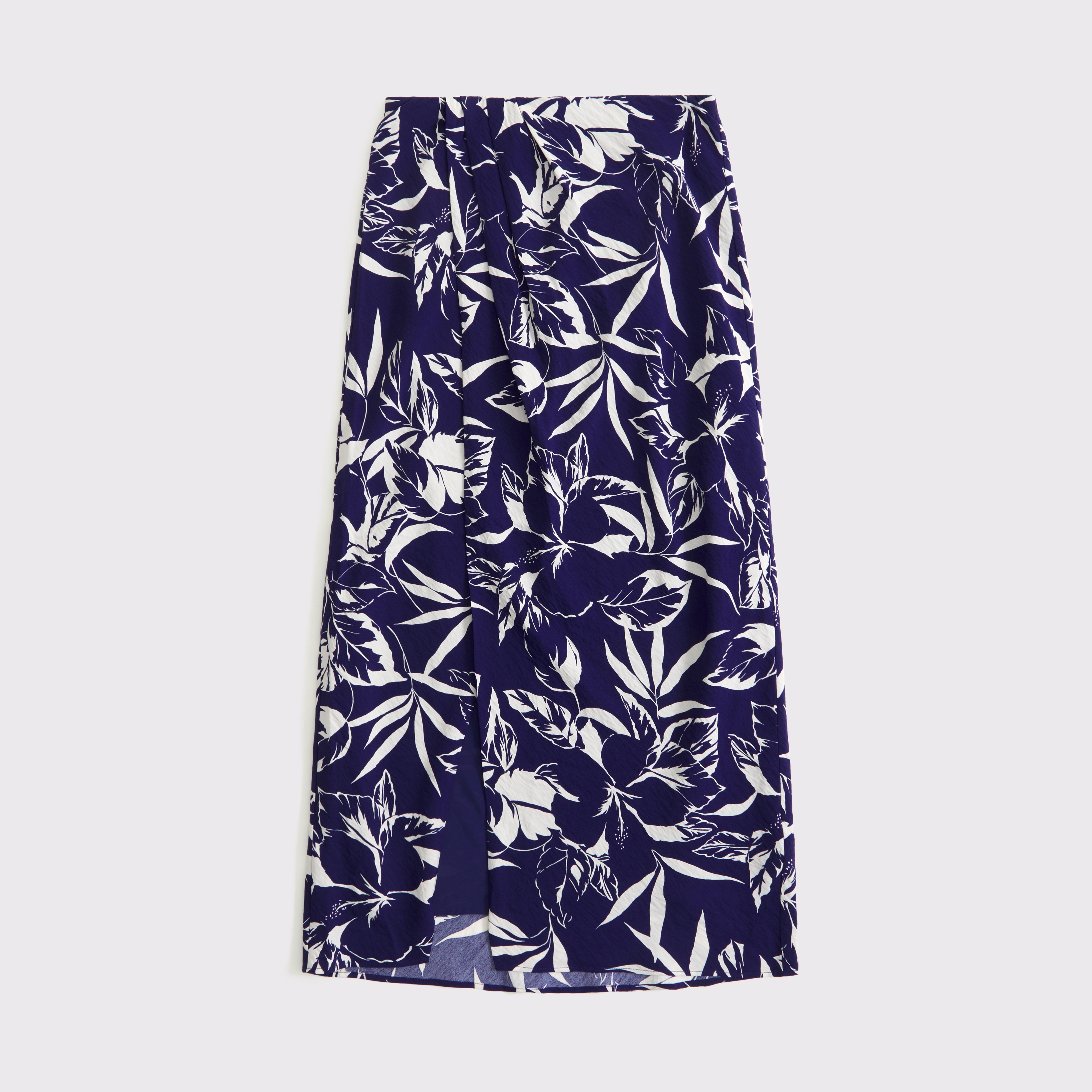 Abercrombie & Fitch Mid Rise Sarong Maxi Skirt In Blue